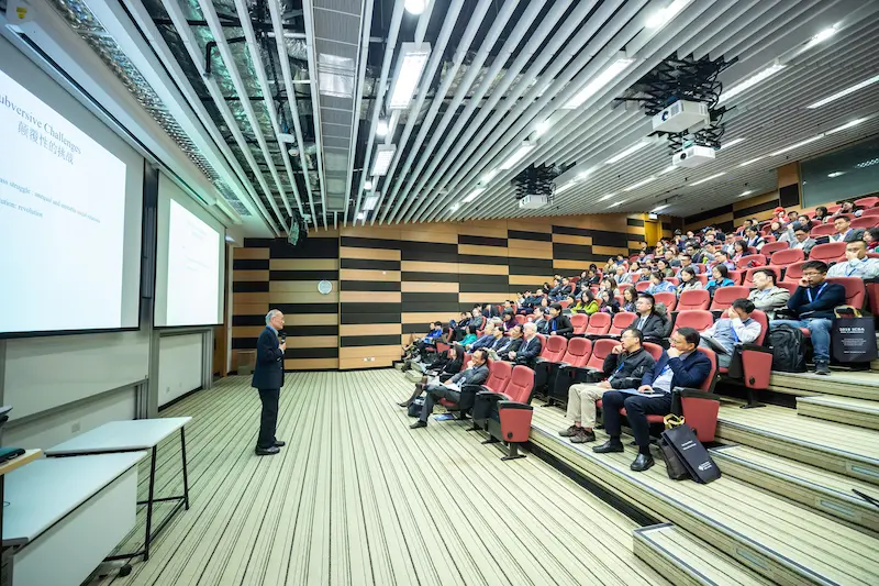 Side view of a lecture